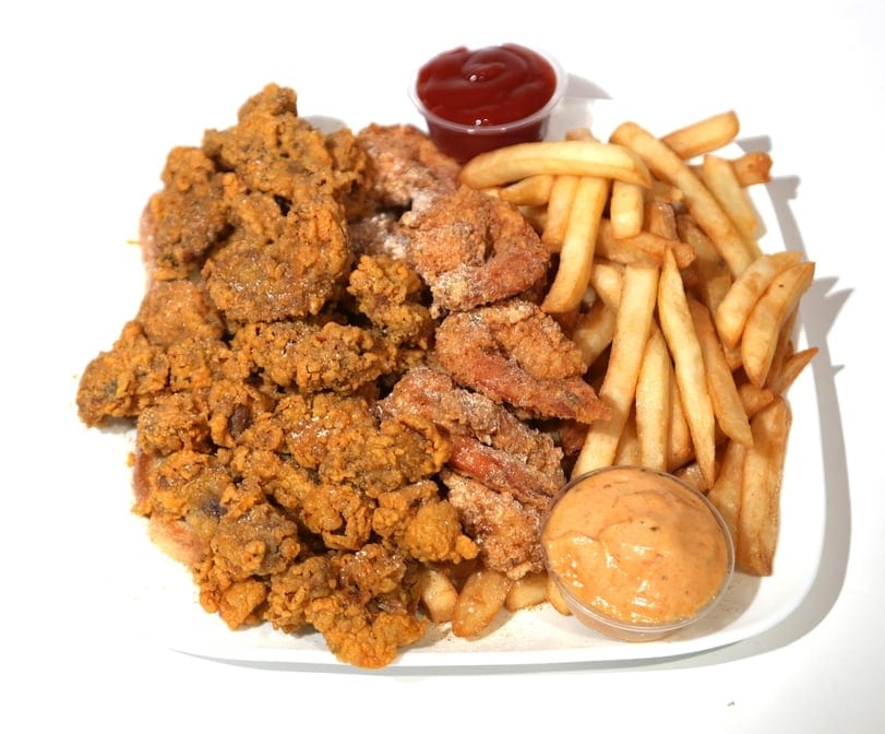 Gizzard & Shrimp Platter.