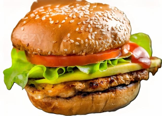 Quickie's Jerk Deluxe Burger.