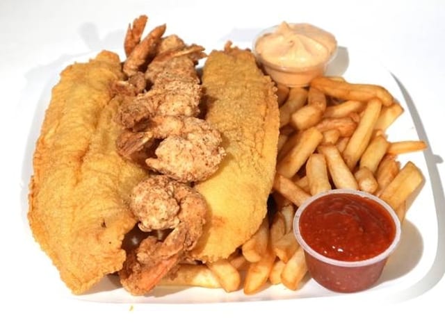 Catfish Shrimp Platter.